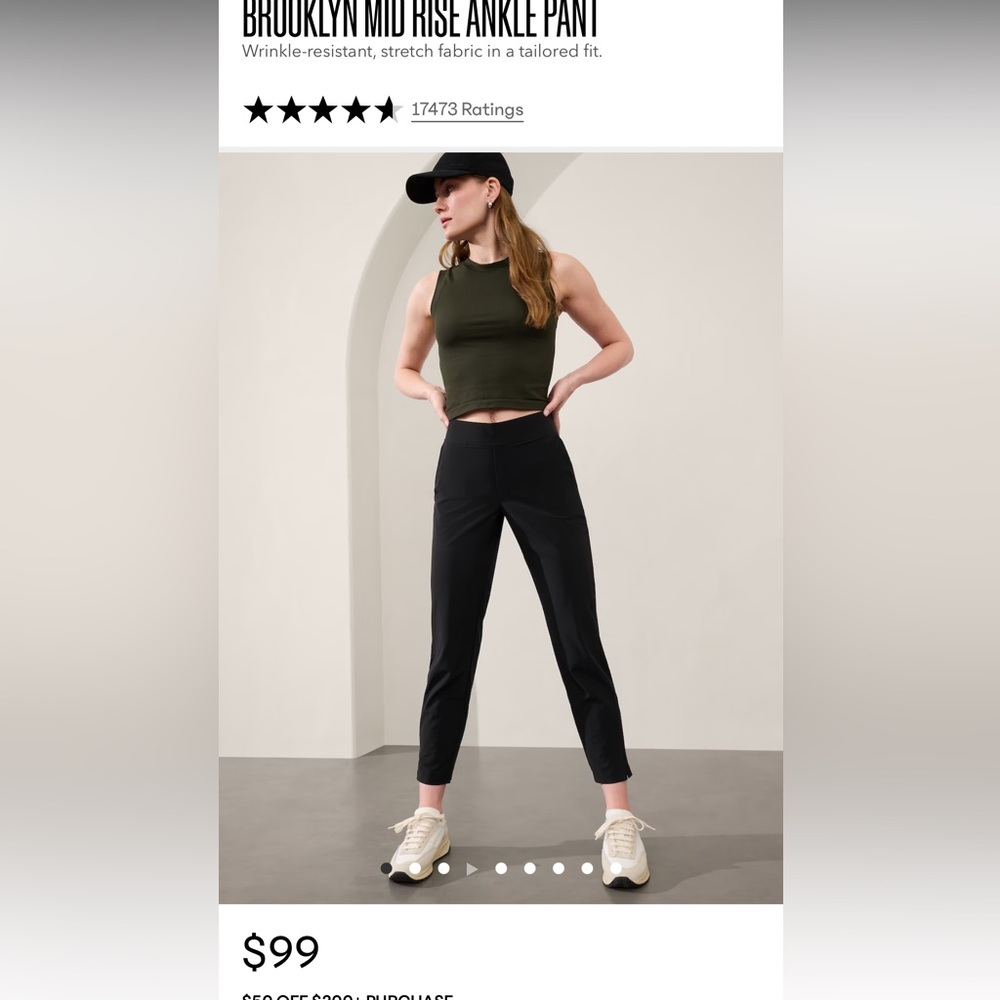 Athleta Brooklyn Ankle Pants, size 6